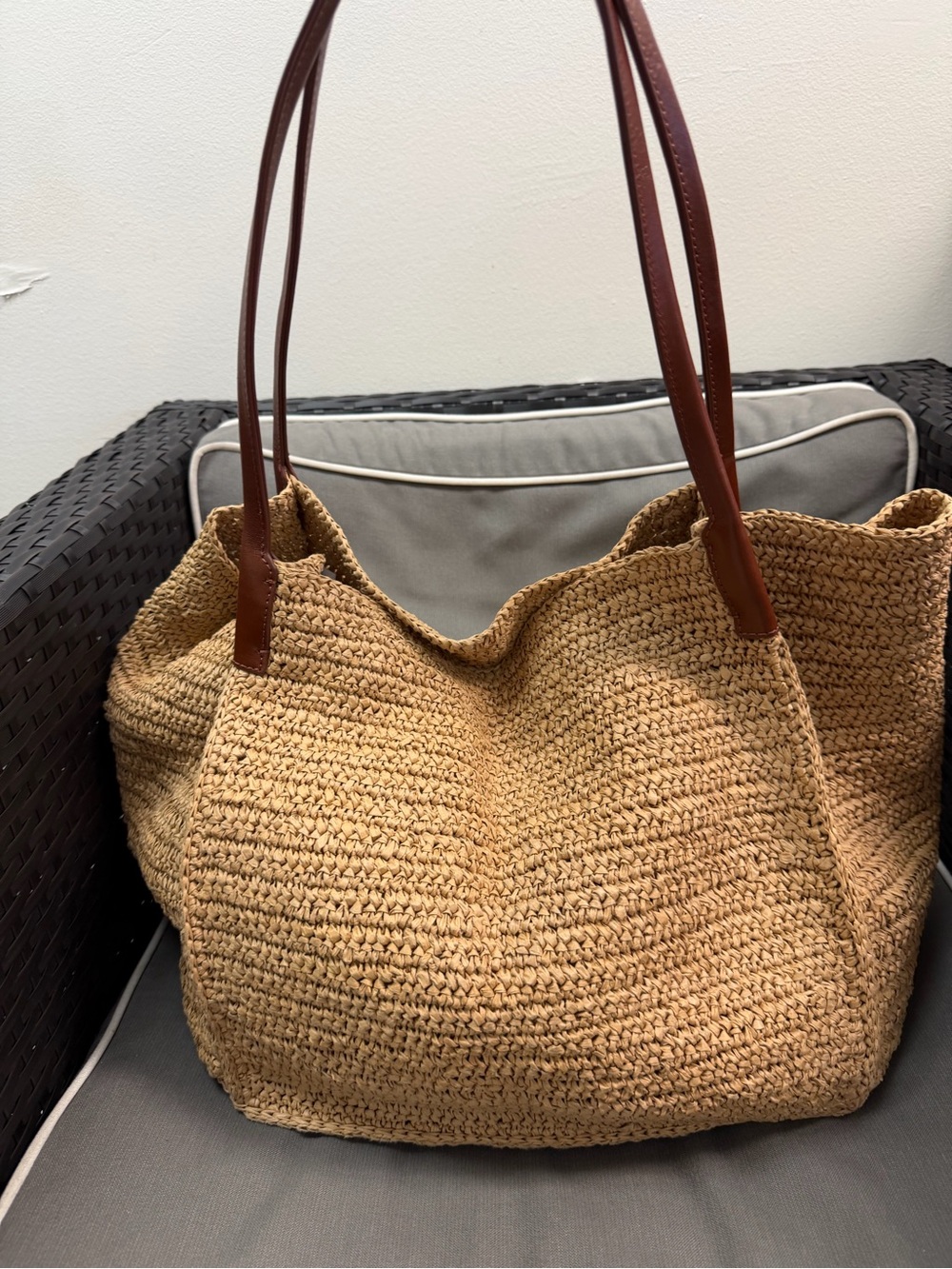 J CREW Large handknotted packable tote bag $148 - Picture 5 of 10